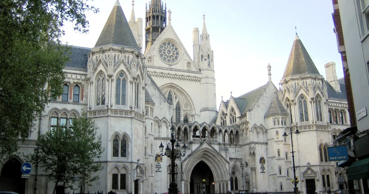 The Royal Courts of Justice on the Strand, London, which houses the Administrative Court where judicial review claims against government decisions are heard.