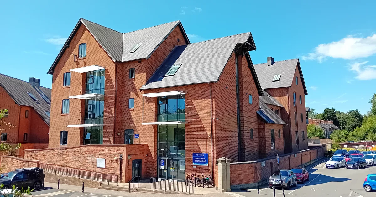 The Guildhall, Frankwell Quay, Shrewsbury, Shropshire Council's headquarters since 2025.