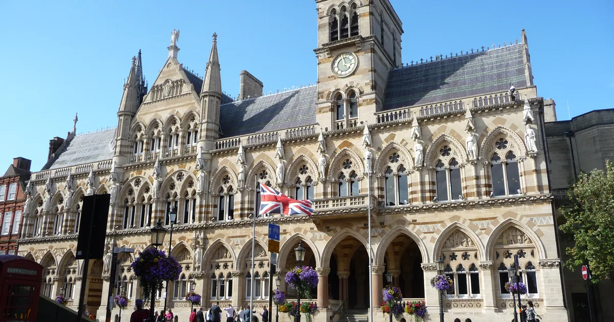 The Guildhall in Northampton, seat of local government in the town.